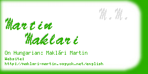 martin maklari business card