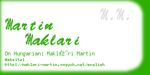 martin maklari business card